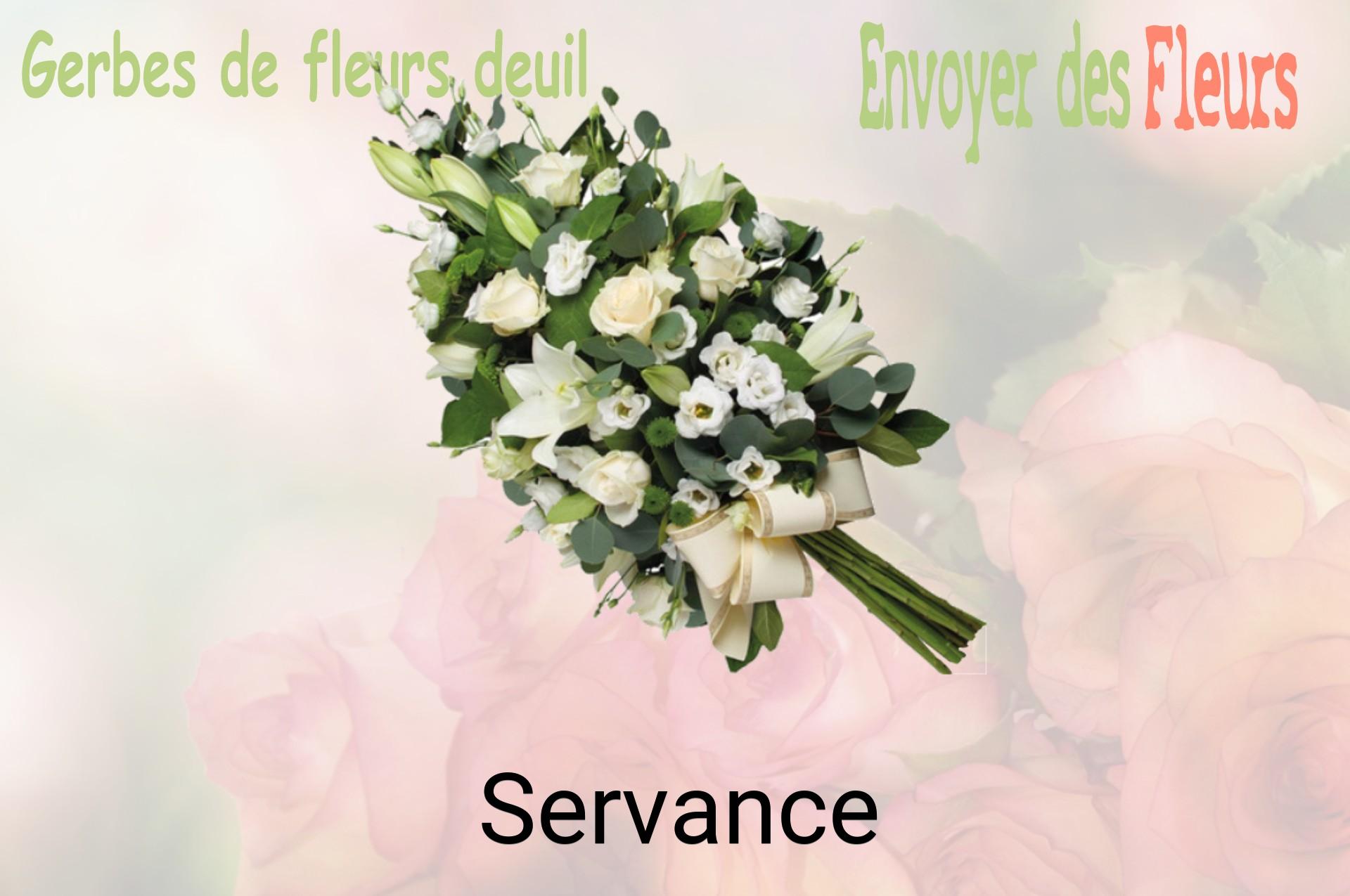 Gerbe de fleurs de deuil livrée à Servance